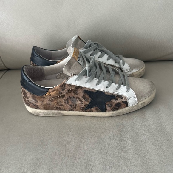 Golden Goose Gray and Leopard Sneakers - Picture 2 of 6